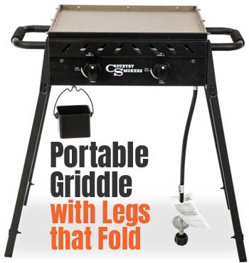 Country Smokers Flat Top Griddle with Folding Legs