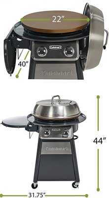 Cuisinart Griddle Dimensions - Height, Width and Griddle Diameter