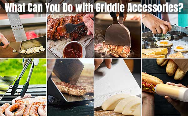 Griddle Accessories for Chopping, Mixing, Flipping, Pancakes, Egg Rings, Basting, Cleaning and more