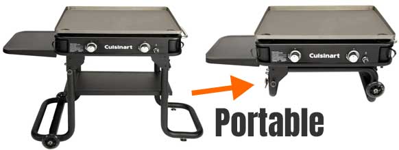 Portable Gas Griddle with folding, removable legs